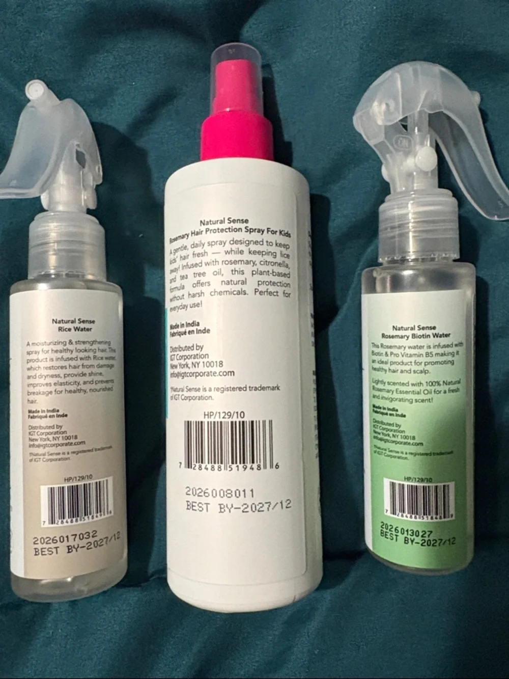 3-Natural Sense-Rosemary Hair Protection Spray Kids, Rice Water & Rosemary Bioti
